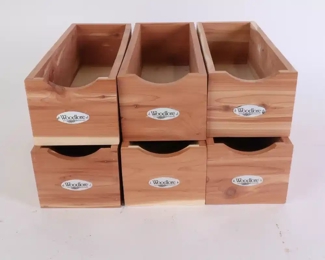 Lot 4806 Lot of 6 Woodlore Socks Box  Closet Organizer Storage Bins