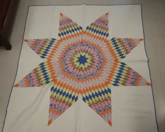 Lot 4143 Vintage Quilt  8 Pointed Star