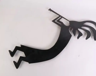 Lot 4128 Kokopelli Metal Wall Hanging  signed