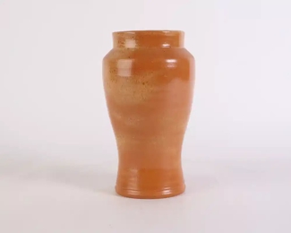 Lot 4126 Orange Pottery Vase  signed