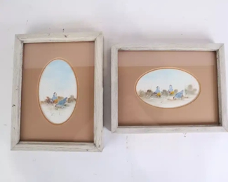 Lot 4004 Pair of Abstract Quail Bird Paintings
