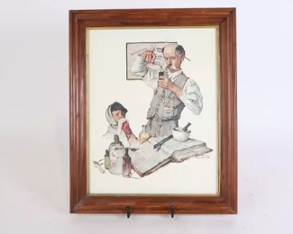 Lot 4003 Norman Rockwell Pharmacist Printed Canvas