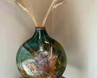 Studio Art Glass Oval Flat Vase 