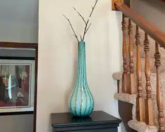 Large Aqua Blue Modern Glass Vase