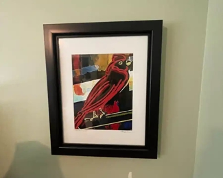 Signed and Dated St. Louis Cardinals "Redbird" 2015 Framed Print 