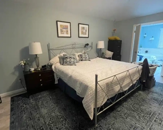 King-Sized Metal Bed Frame with Headboard and Footboard - King Box Spring Included - *Mattress Not Included* 