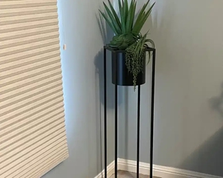 Metal Round Planter with Square Base - 3 Different  Planters 