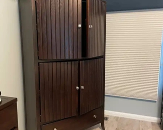 Stanley Entertainment Armoire Cabinet Dark Wood