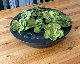 Twigs and Moss Succulent Wide Ceramic Planter 17" Wide