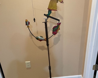 Nautical Fisherman Balance Toy Tin Iron Handmade Folk Art