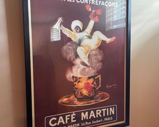 Vintage Art Print Cafe Martin Coffee Paris by Leonetto Cappiello  Framed Poster