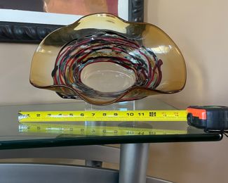 Murano Glass Centerpiece Bowl Handblown Glass of Venice - Signed 