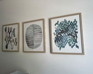 Abstract Wall Art - Set of 3 Framed Prints - 