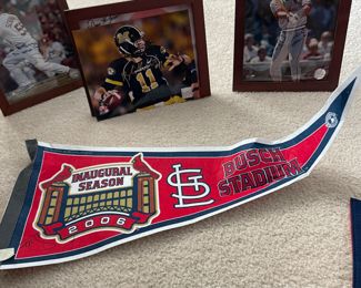 Signed St. Louis Cardinals Baseball Vintage Sports Pennants and Flags