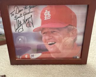 Whitey Herzog autographed and Personalized Framed Photo 