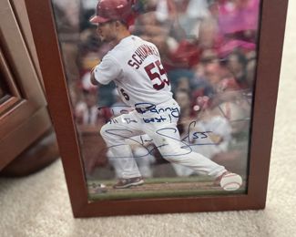 Autograph Skip Schumaker Framed St. Louis Cardinals Photo