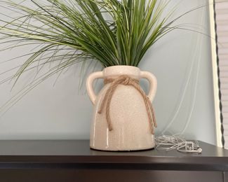 Artificial Grass in Farmhouse Ceramic Pot