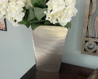 Brushed Silver Decorative Vase