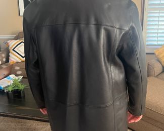 Vintage Black Leather Pronto-UOMO Men's Coat Size Medium