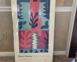 1977 Matisse Paper Cut-Outs Detroit Institute of Arts Framed Poster 