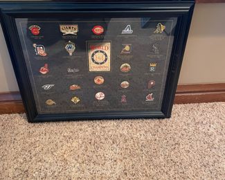 World Champions Baseball Pins Framed