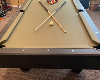 Destroyer Billiard Table by Legacy Billiards Includes: Foldable Indoor Conversion Table Top (Ping Pong Table for Billiard Table) and Floor Cue Rack with Billiard Cue Sticks!
