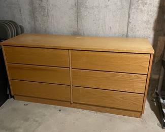 6 Drawer Wood Double Dresser