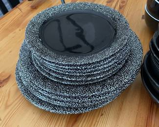 Black and White Dinnerware - Set of 12 -