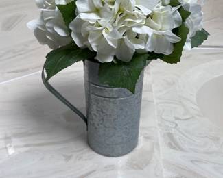Galvanize Decorative Pitcher with Flowers