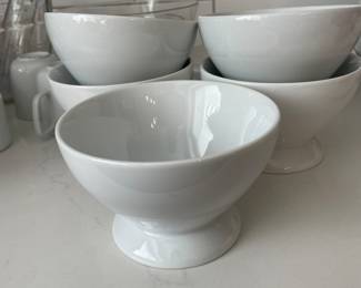 Create & Barrel White Footed Bowls -  Set of 5 -
