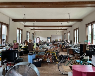 We are still working hard to get this set all the way up.  We’ve unpacked over 60 (27 gallon totes) and a few more to go. 