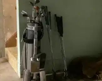 Golf clubs and bag