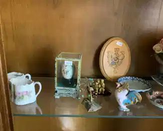 Hand painted Japanese egg, , Netsuke , Jade tree 