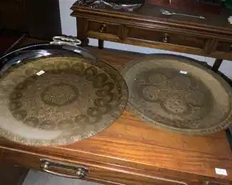 Copper serving plates
