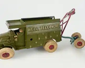 Hubley 1930s Cast Iron Bell Telephone Truck
