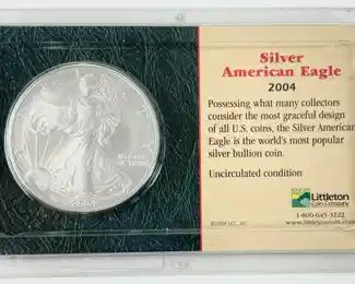2004 U.S. American Eagle 99.9% Silver Dollar Coin Uncirculated
