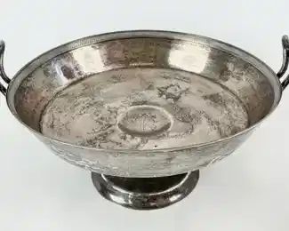 719 Grams Fine Tiffany & Co Sterling Silver Two Handle Footed 8.75� Bowl
