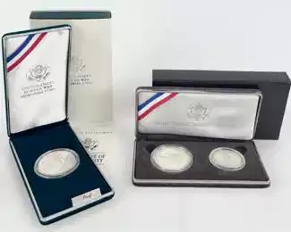 1991-P U.S. Korean War Memorial 90% Silver Coin & 1989-S U.S. Congressional Bicentennial 90% Silver Coin & Clad Half Dollar
