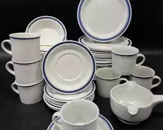 Royal Doulton Lambeth English Stoneware Set of Dinner Plates Salad Plates Desert Plates Soup Bowl & mugs with saucers
