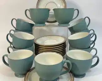Denby Luxor MCM Mid Century Modern Fine English Pottery Stoneware Set or Cups and Saucers

