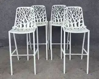 4 High End Fast Brand Forest Chairs  Mid Century Modern Italian Powder Coated Aluminum Tall Chairs by Francesca Petricich and Robby Cantarutti
