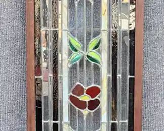 Fantastic Antique Arts & Crafts Leaded Stained Glass Tall Window

