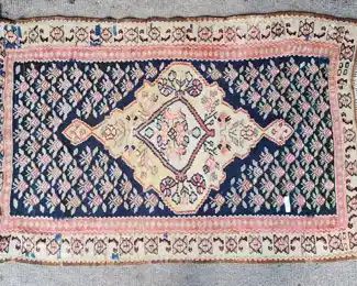 Antique Needlework Kilim Style Wall Hanging Area Rug Wool
