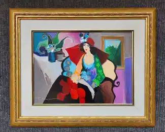 Itzchak Tarkay Embellished Serigraph Dione Remembers Framed
