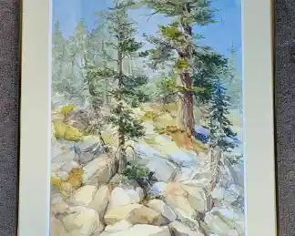 1984 M Aldassa Original Watercolor Landscape Painting Framed
