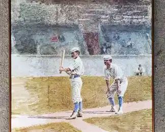 1975 Eakins Framed Baseball Print
