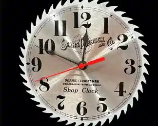 Vintage Sears Advertising Shop Battery Operated Clock
