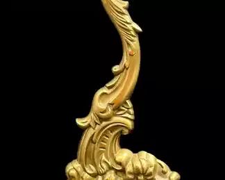 Vintage Solid Brass Scroll Door Stop
