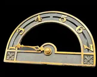 Antique Heavy Brass and Iron Elevator Floor Indicator
