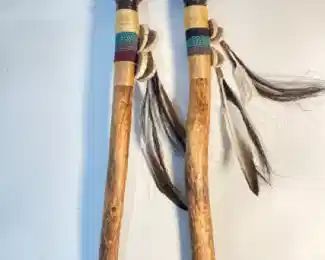 2 Vintage Native American Navajo Ceremonial Rattlers
